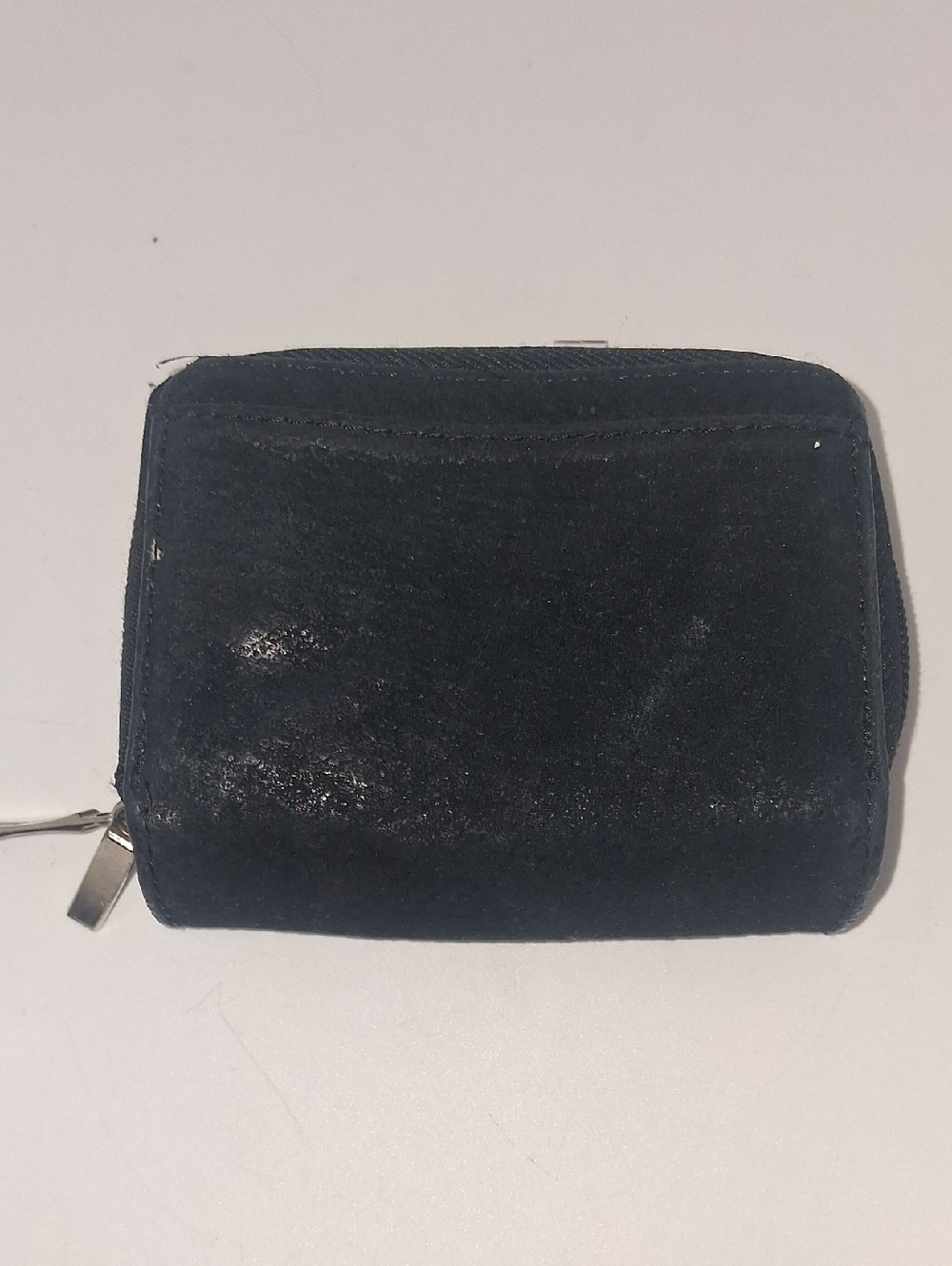 Riviera Navy Blue Suede Zip Wallet